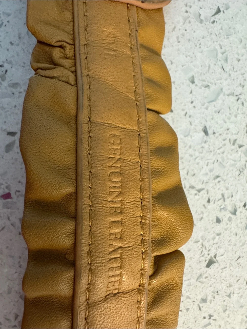 Cold water creek  Mustard Ruched Leather belt